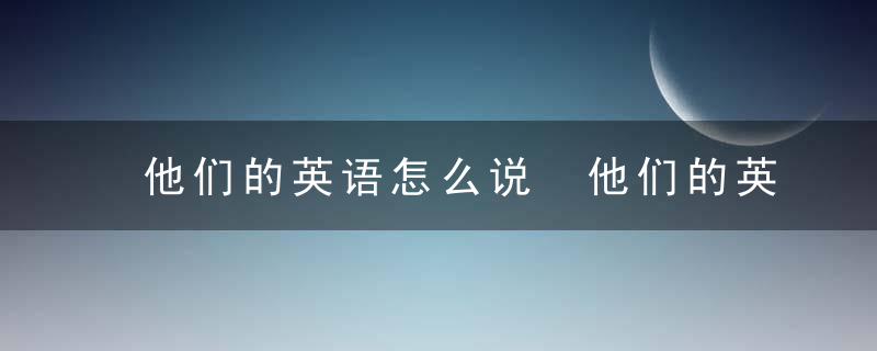 他们的英语怎么说 他们的英语是啥呢